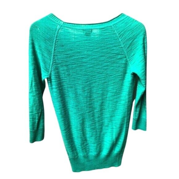 Mossimo 100% Cotton V-Neck Green Sweater- XS - Picture 2 of 7